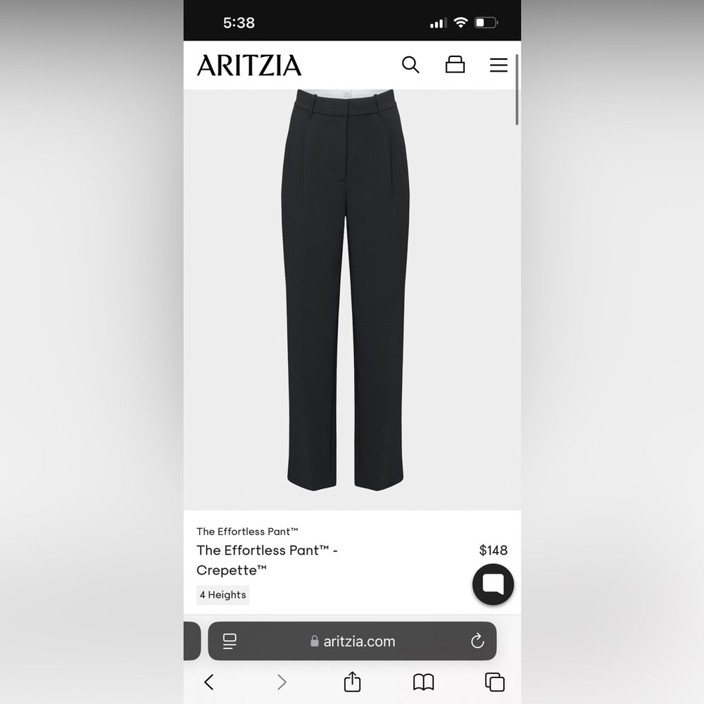 Aritizia Crepette Black Effortless Pants